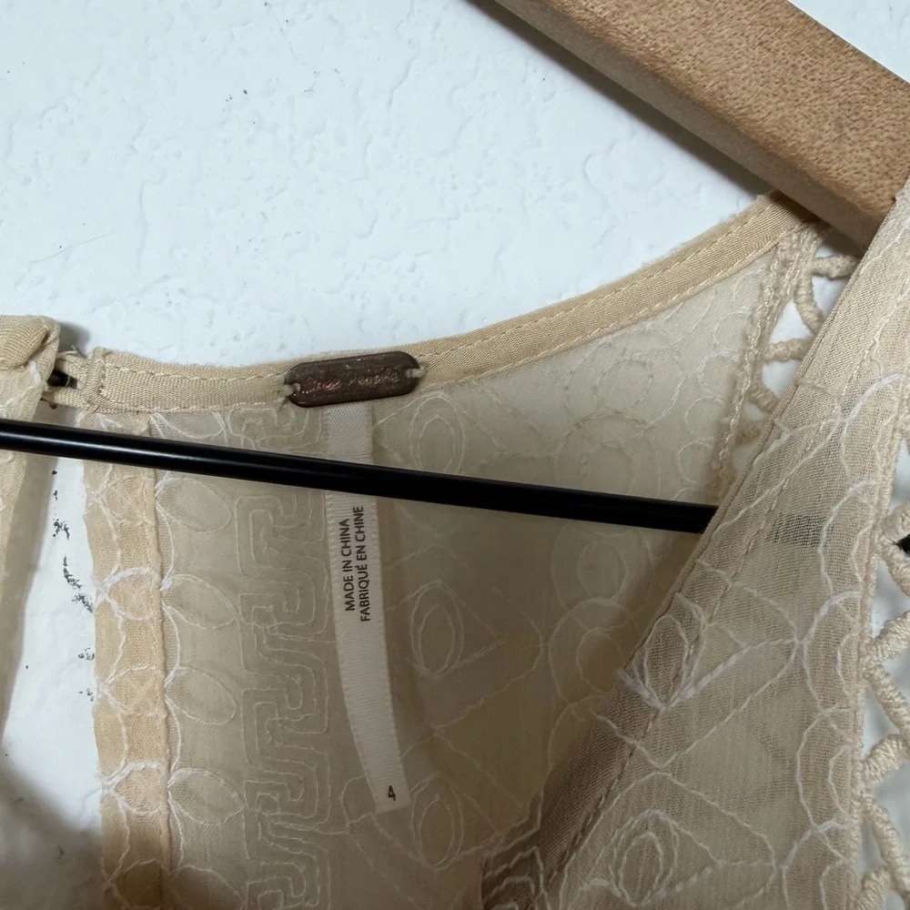 FREE PEOPLE WHEREVER YOU GO MINI IVORY WOMEN DRESS SIZE 4 PRE-OWNED - Picture 8 of 9